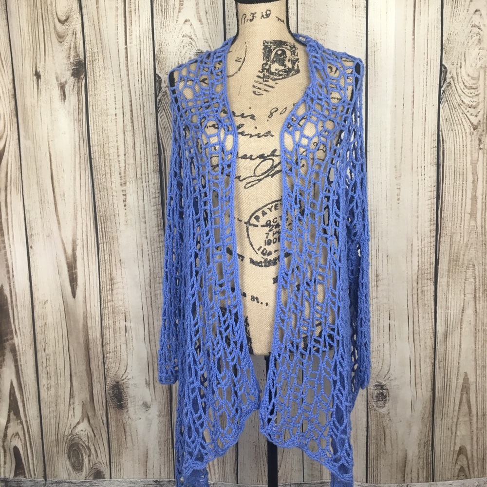 Pure Hand Knit Top Cardigan | OS | Lavender